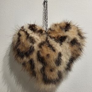 Recycled Fur Heart-Shaped Bag Charms
